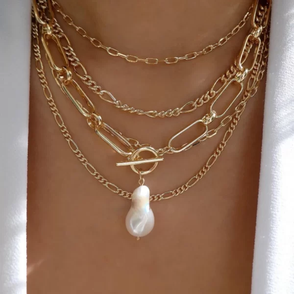 Collier Vintage couleur or pour femmes, plusieurs Styles, style Boho, tendance, multicouche, pendentif en cristal, ensemble de bijoux cadeaux, nouvelle collection – Image 5