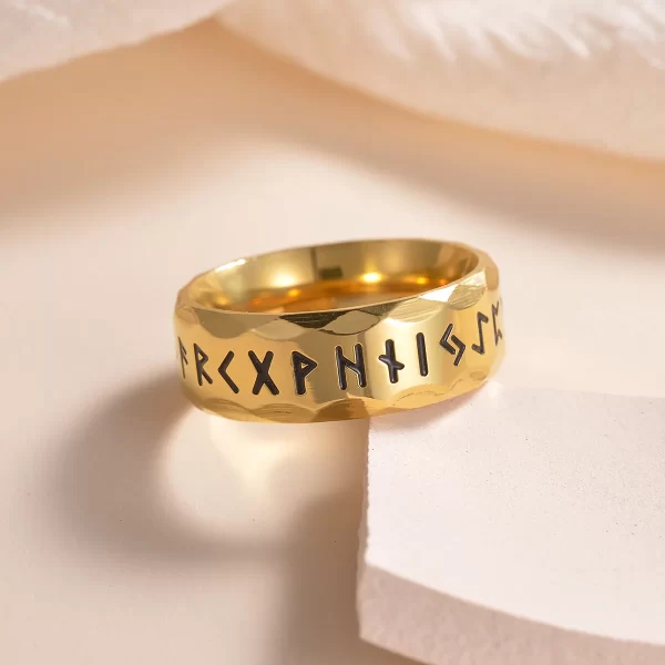 Bague Rune Viking  pour hommes et femmes en acier inoxydable – Image 3