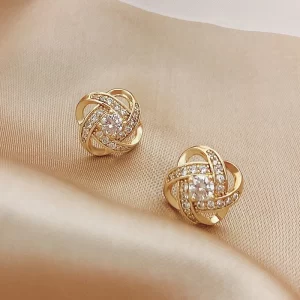 Boucles d'oreilles femme géométrique creuses  en acier inoxydable