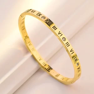 Bracelet à chiffres romains pour femmes, accessoires de bijoux en acier inoxydable, Bracelet de luxe à la mode