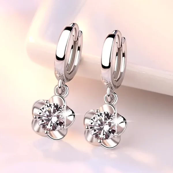 Boucles d'oreilles en argent Sterling 925, bijoux de haute qualité, motif rétro Simple, Zircon violet et blanc, offre spéciale – Image 3