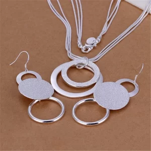 Breloques de mariage en argent Sterling 925, joli pendentif, collier, boucles d'oreilles, ensemble de fête pour femmes, qualité supérieure estampillée