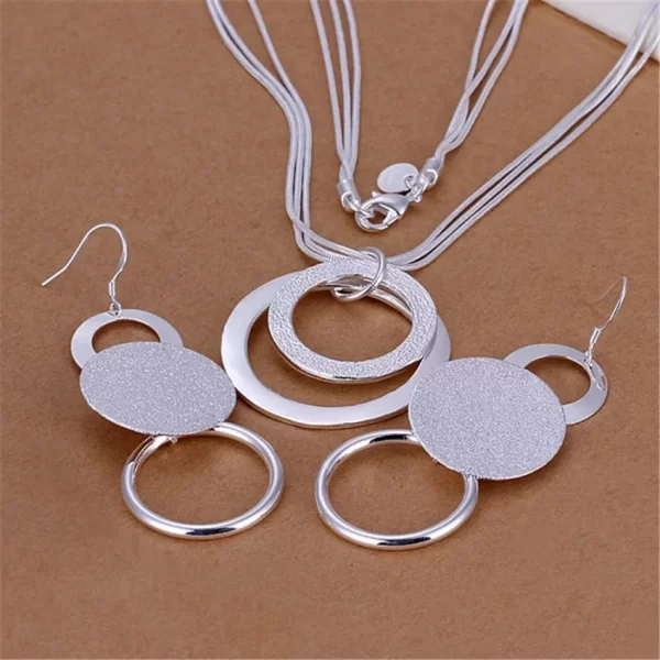 Breloques de mariage en argent Sterling 925, joli pendentif, collier, boucles d'oreilles, ensemble de fête pour femmes, qualité supérieure estampillée