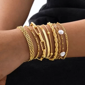 Bracelet de perles commissionné pour femme, bijoux empilables simples, 10mm