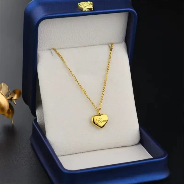 Chaîne de Cavicule pour Couple transfrontalier, géométrique en forme de cœur, léger, tempérament de luxe, Simple, doux, pendentif d'amour, collier, bijoux, nouvelle collection – Image 4