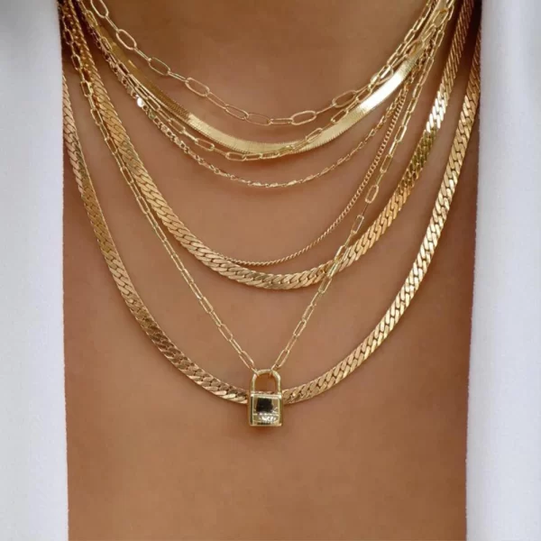 Collier Vintage couleur or pour femmes, plusieurs Styles, style Boho, tendance, multicouche, pendentif en cristal, ensemble de bijoux cadeaux, nouvelle collection – Image 4