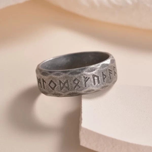 Bague Rune Viking  pour hommes et femmes en acier inoxydable – Image 4