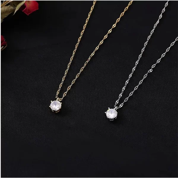 Collier Plaqué Argent Sterling 925 pour Femme, Polyvalent, Simple, Rotterdam, Kling, AAA, Zcomprend sur la Clavicule, Bijoux de Mariage, Vente en Gros, Chaud – Image 6