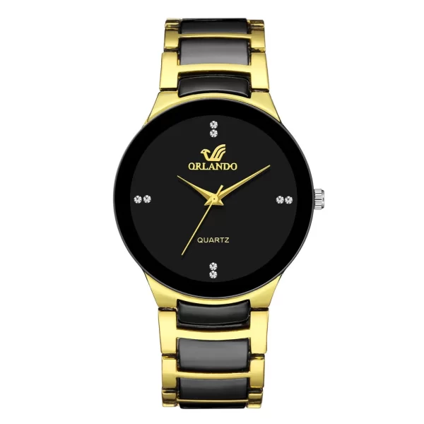 ORLANDO hommes montres de luxe nouveau arrivé Cool noir or Quartz acier montre-bracelet exquis Masculino Relogio horloge de mode – Image 5