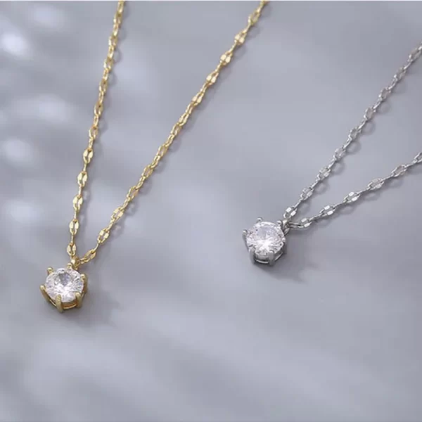 Collier Plaqué Argent Sterling 925 pour Femme, Polyvalent, Simple, Rotterdam, Kling, AAA, Zcomprend sur la Clavicule, Bijoux de Mariage, Vente en Gros, Chaud – Image 3