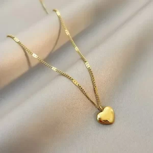 Chaîne de Cavicule pour Couple transfrontalier, géométrique en forme de cœur, léger, tempérament de luxe, Simple, doux, pendentif d'amour, collier, bijoux, nouvelle collection