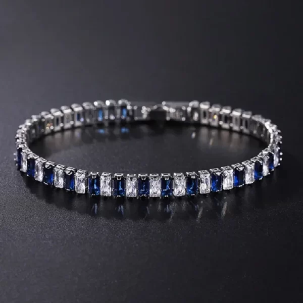 Bracelet de Tennis de luxe hip hop glacé en zircone cubique de 4mm, plaqué or et argent, chaîne unisexe, accessoire de bijoux pour femmes et hommes – Image 11