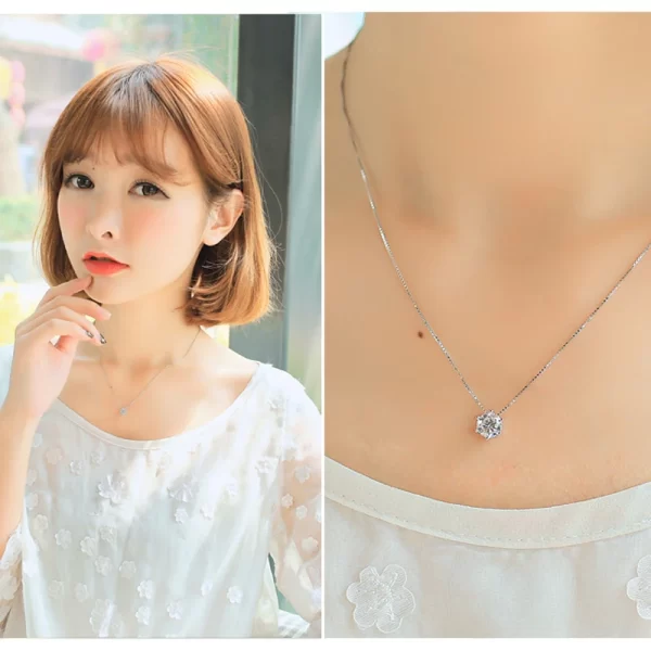 Collier Plaqué Argent Sterling 925 pour Femme, Polyvalent, Simple, Rotterdam, Kling, AAA, Zcomprend sur la Clavicule, Bijoux de Mariage, Vente en Gros, Chaud – Image 5