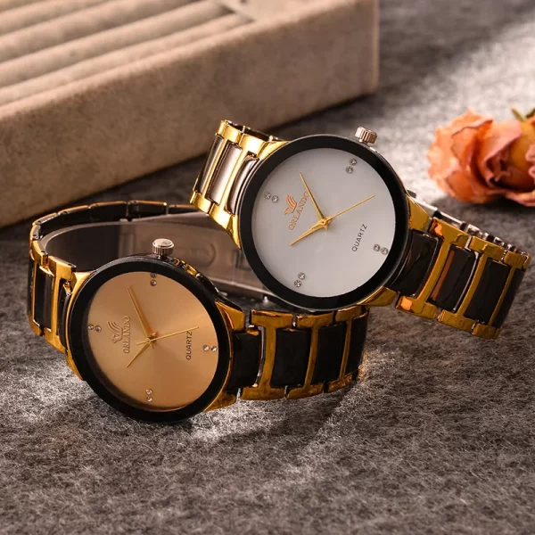 ORLANDO hommes montres de luxe nouveau arrivé Cool noir or Quartz acier montre-bracelet exquis Masculino Relogio horloge de mode – Image 4
