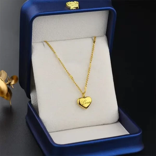 Chaîne de Cavicule pour Couple transfrontalier, géométrique en forme de cœur, léger, tempérament de luxe, Simple, doux, pendentif d'amour, collier, bijoux, nouvelle collection – Image 6