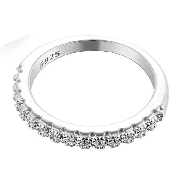URMYLADY-Bague ronde en moissanite pour filles, bijoux de cocktail, argent regardé 925, or blanc, excellente coupe – Image 3
