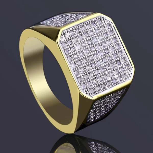 Bagues carrées chevalière pour hommes, Collection de Style Punk, couleur or, largeur, bague de motard, bijoux de fête de mariage, vente en gros – Image 7