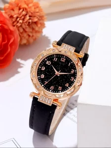 montre à quartz Cuir avec bracelet en diamond