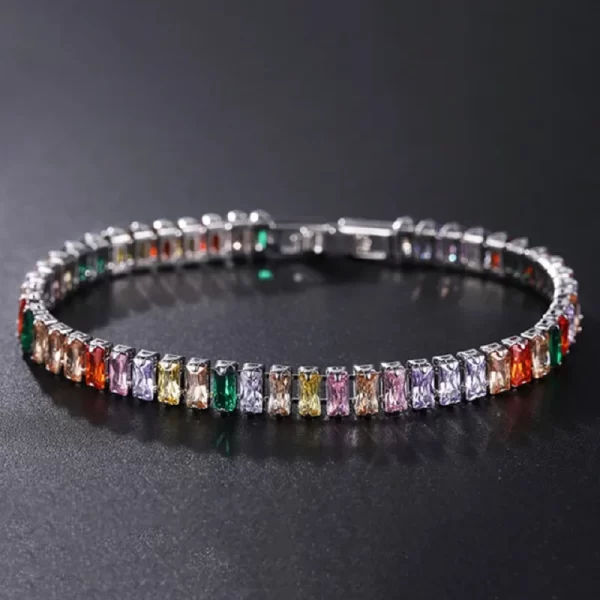 Bracelet de Tennis de luxe hip hop glacé en zircone cubique de 4mm, plaqué or et argent, chaîne unisexe, accessoire de bijoux pour femmes et hommes – Image 13