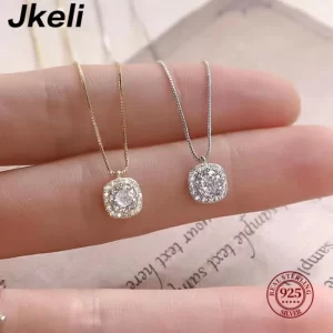 Jkeli – collier d'amour scintillant en argent Sterling 2024, Collection d'hiver 100%, adapté au bricolage, bijoux originaux à la mode pour femmes, cadeau, nouvelle collection 925