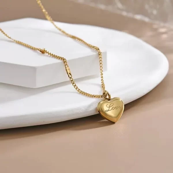 Chaîne de Cavicule pour Couple transfrontalier, géométrique en forme de cœur, léger, tempérament de luxe, Simple, doux, pendentif d'amour, collier, bijoux, nouvelle collection – Image 7