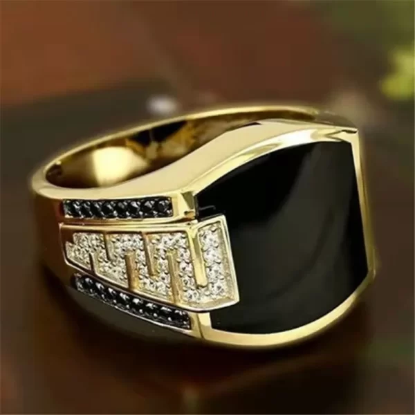 Bagues carrées chevalière pour hommes, Collection de Style Punk, couleur or, largeur, bague de motard, bijoux de fête de mariage, vente en gros – Image 4