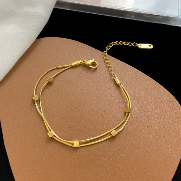 Bracelet couleur or pour femmes, Style Hip Hop, en acier inoxydable, signe rond, pendentif de Portrait, chaîne large croisée, accessoires de bijoux, 1 pièce – Image 2