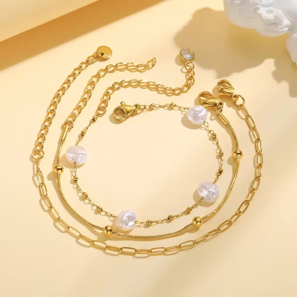Bracelet de perles commissionné pour femme, bijoux empilables simples, 10mm – Image 3