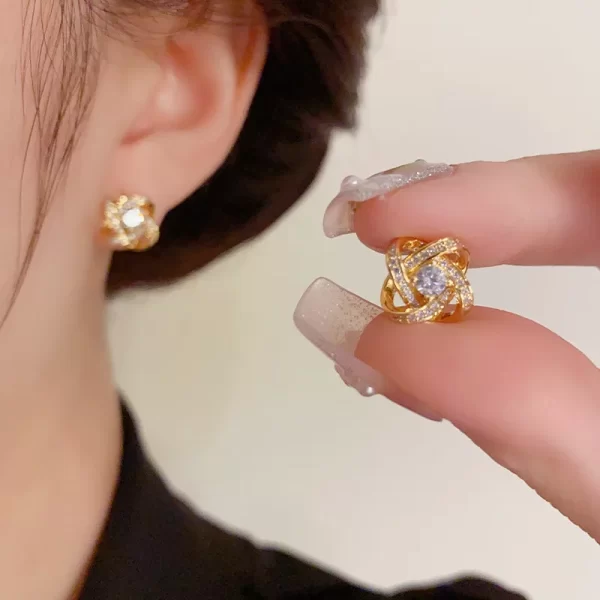 Boucles d'oreilles femme géométrique creuses  en acier inoxydable – Image 2