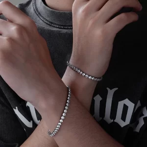 Bracelet de Tennis de luxe hip hop glacé en zircone cubique de 4mm, plaqué or et argent, chaîne unisexe, accessoire de bijoux pour femmes et hommes
