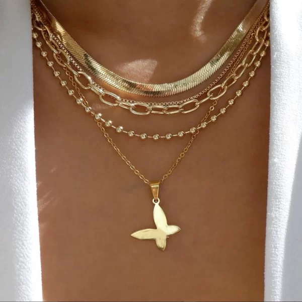 Collier Vintage couleur or pour femmes, plusieurs Styles, style Boho, tendance, multicouche, pendentif en cristal, ensemble de bijoux cadeaux, nouvelle collection – Image 6