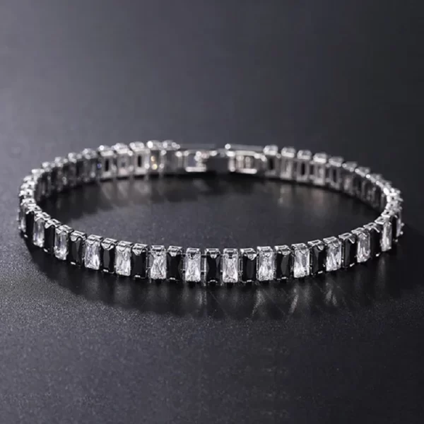 Bracelet de Tennis de luxe hip hop glacé en zircone cubique de 4mm, plaqué or et argent, chaîne unisexe, accessoire de bijoux pour femmes et hommes – Image 12