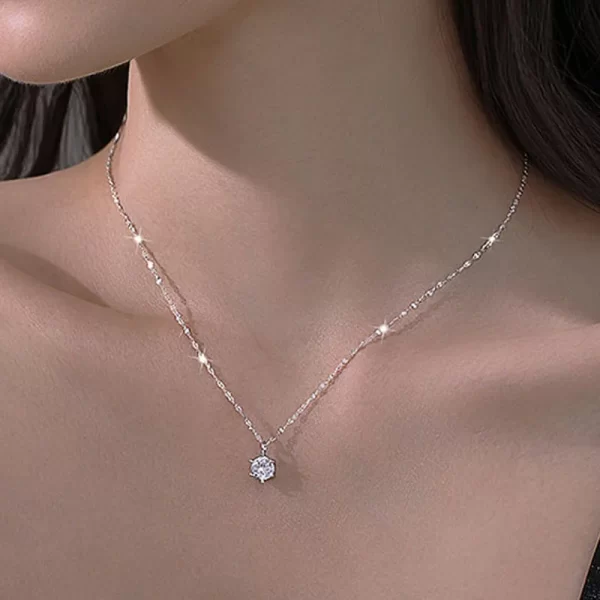 Collier Plaqué Argent Sterling 925 pour Femme, Polyvalent, Simple, Rotterdam, Kling, AAA, Zcomprend sur la Clavicule, Bijoux de Mariage, Vente en Gros, Chaud – Image 2