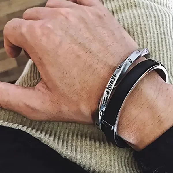 Bracelets ouverts torsadés simples en acier inoxydable pour hommes et femmes, manchette délicate de couleur argent, bijoux de fête à la mode, nouvelle collection 2024 – Image 6