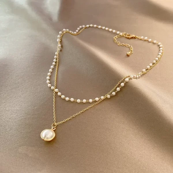 Collier Perles Femme en plaqué Or 2025