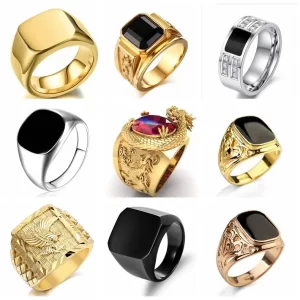 Bagues carrées chevalière pour hommes, Collection de Style Punk, couleur or, largeur, bague de motard, bijoux de fête de mariage, vente en gros