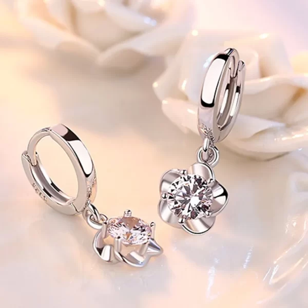 Boucles d'oreilles en argent Sterling 925, bijoux de haute qualité, motif rétro Simple, Zircon violet et blanc, offre spéciale – Image 4