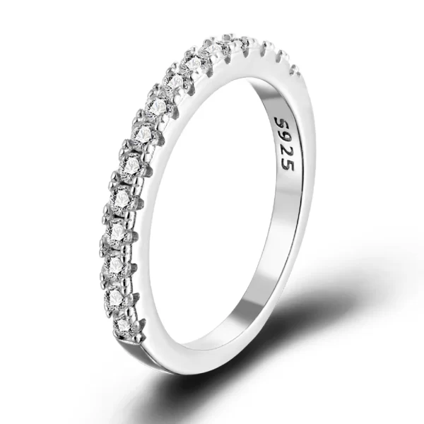 URMYLADY-Bague ronde en moissanite pour filles, bijoux de cocktail, argent regardé 925, or blanc, excellente coupe – Image 2