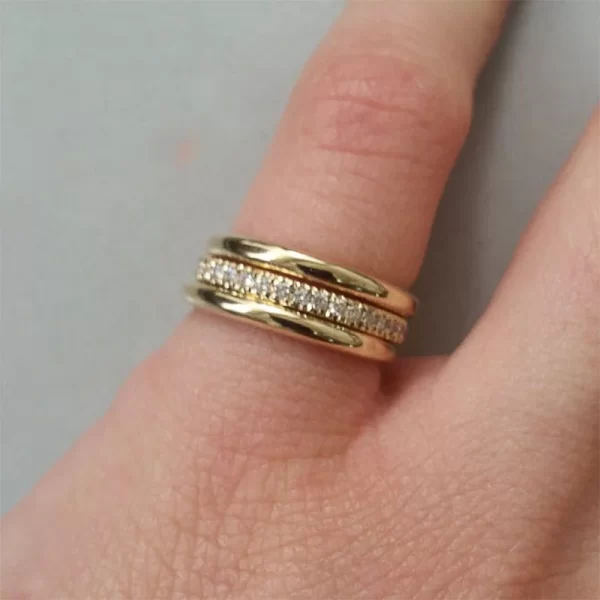 Bagues carrées chevalière pour hommes, Collection de Style Punk, couleur or, largeur, bague de motard, bijoux de fête de mariage, vente en gros – Image 12