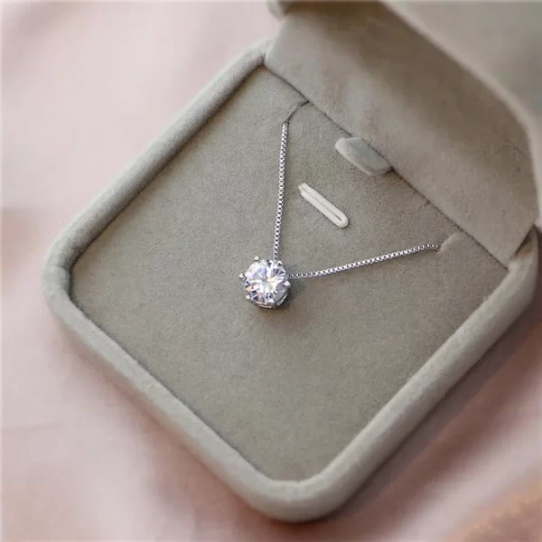 Collier Plaqué Argent Sterling 925 pour Femme, Polyvalent, Simple, Rotterdam, Kling, AAA, Zcomprend sur la Clavicule, Bijoux de Mariage, Vente en Gros, Chaud – Image 4