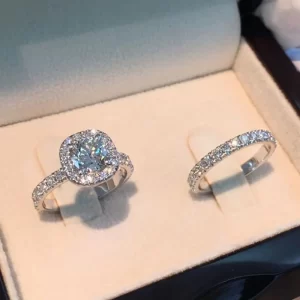 Ensemble de matiques de mariage de luxe exquises pour femmes, bijoux de fiançailles, document en argent, mode princesse, incrusté blanc, Zcomprend sur charbon
