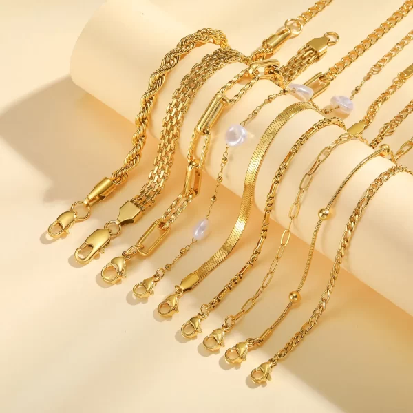 Bracelet de perles commissionné pour femme, bijoux empilables simples, 10mm – Image 4